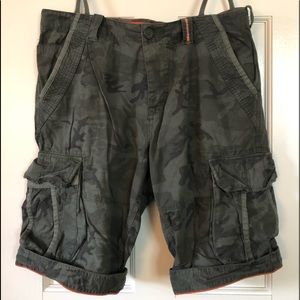 Superdry Core Ripstop Parachute Shorts, Green Camo